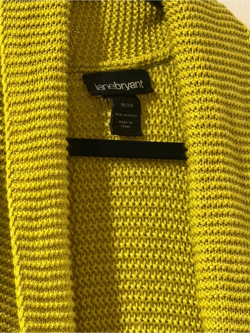 Lane Bryant Yellow Green Open-Front Shawl Collar Cardigan - Picture 2 of 9